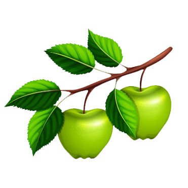 two apples on stem animated graphic